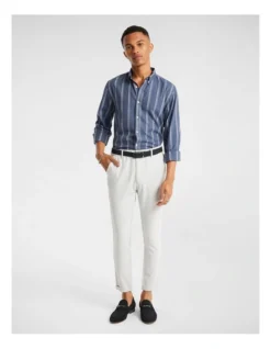 Caleb Stripe Brushed Shirt In Blue -Men's Fashion 967619980 5 720x928