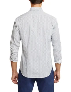 Oxford Kenton Printed Cotton Shirt In Blue -Men's Fashion 970445170 2 720x928