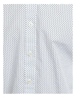 Oxford Kenton Printed Cotton Shirt In Blue -Men's Fashion 970445170 6 720x928