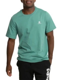 Converse Go-To Embroidered Star Chevron Tee In Teal