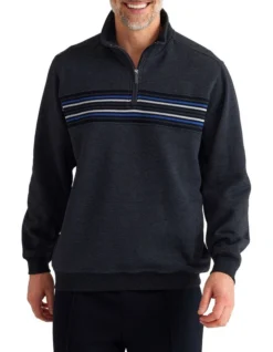 Bello Snowy Mt Fleece Half Zip In Black