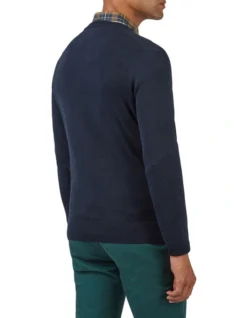 Ben Sherman Chest Stripe Crew Knit In Blue 11 Ben Sherman Chest Stripe Crew Knit In Blue -Men's Fashion 970813180 3 720x928