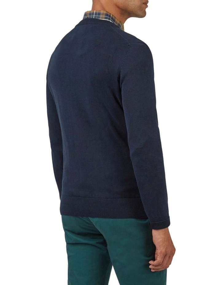 Ben Sherman Chest Stripe Crew Knit In Blue 5 Ben Sherman Chest Stripe Crew Knit In Blue - Image 3