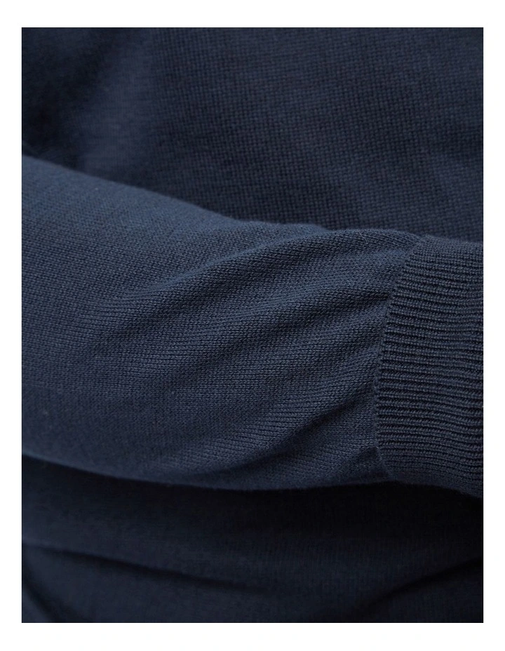 Ben Sherman Chest Stripe Crew Knit In Blue 9 Ben Sherman Chest Stripe Crew Knit In Blue - Image 7