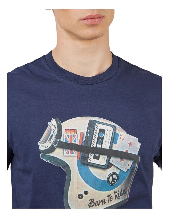 Ben Sherman Mod Helmet T-Shirt In Marine 6 Ben Sherman Mod Helmet T-Shirt In Marine - Image 4