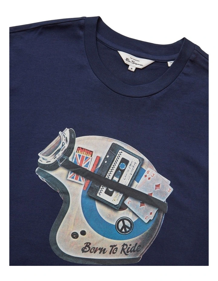Ben Sherman Mod Helmet T-Shirt In Marine 7 Ben Sherman Mod Helmet T-Shirt In Marine - Image 5