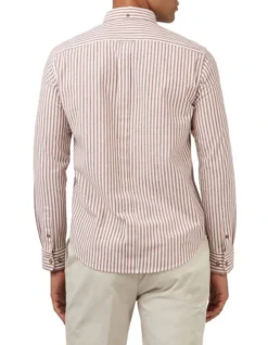 Ben Sherman Oxford Stripe Long Sleeve Shirt In Red -Men's Fashion 970814620 3 720x928