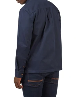 Ben Sherman Cotton Twill Overshirt In Navy -Men's Fashion 970814800 3 720x928