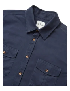Ben Sherman Cotton Twill Overshirt In Navy -Men's Fashion 970814800 5 720x928