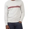 Ben Sherman Chest Stripe Crew Knit In Ivory -Men's Fashion 970815160 1 720x928