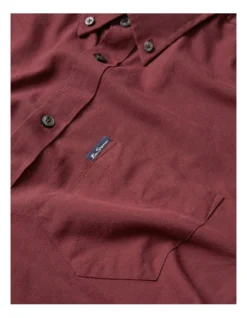Ben Sherman Signature Organic Oxford Long Sleeve Shirt In Red -Men's Fashion 970815250 5 720x928