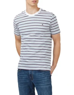 Ben Sherman Stripe T-Shirt In White