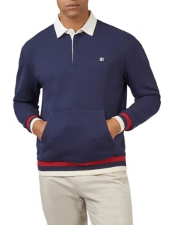 Ben Sherman Rugby Sweat Top In Blue