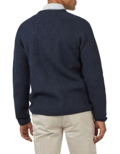 Ben Sherman Boiled Wool Cardigan In Blue -Men's Fashion 970977340 3 720x928