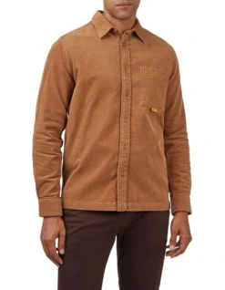 Ben Sherman Corduroy Long Sleeve Shirt In Brown