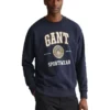 Gant Crest Shield Crew Neck Sweat In Blue -Men's Fashion 974188000 1 720x928