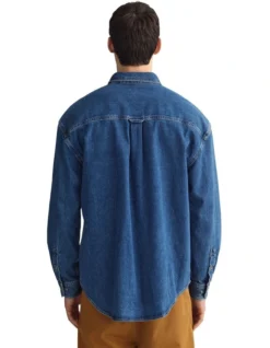 Gant Denim Twill Overshirt In Blue -Men's Fashion 974188900 3 1 720x928