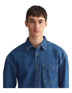Gant Denim Twill Overshirt In Blue -Men's Fashion 974188900 4 1 720x928