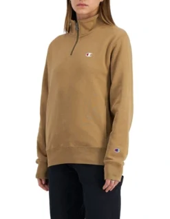 Champion Reverse Weave French Terry Quarter Zip In Beige -Men's Fashion 974658340 6 720x928