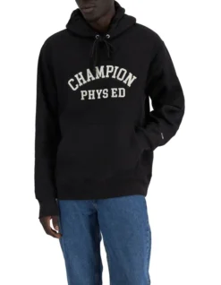 Champion Reverse Weave Collegiate Hoodie In Black
