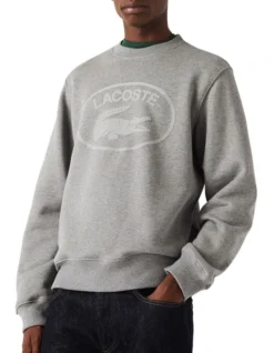 Lacoste Originals Relax Fit Sweat Top In Grey -Men's Fashion 974867050 3 720x928