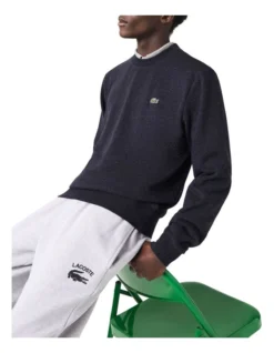 Lacoste Essential Non Brushed Crew Sweat In Grey -Men's Fashion 974869660 3 720x928