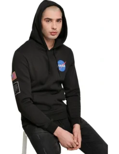 Mister Tee NASA Insignia Flag Hoody In Black -Men's Fashion 977603770 7 720x928