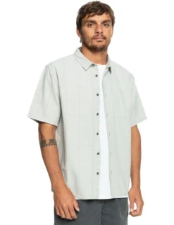 Quiksilver Authentic Influenced Short Sleeve Shirt In Grey -Men's Fashion 977988970 3 720x928