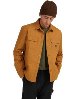 Quiksilver Ambient Long Sleeve Quilted Overshirt In Brown -Men's Fashion 977991130 4 720x928