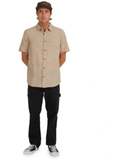 Quiksilver No Lines Shirt Short Sleeve Shirt In Brown -Men's Fashion 977991850 5 720x928