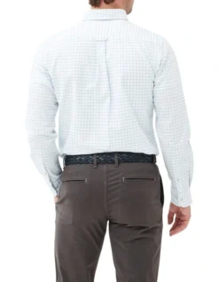 Gunn Check Oxford 3 Long Sleeve Sports Fit Shirt In Cornflower -Men's Fashion 978692140 3 720x928