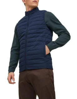 Jack & Jones Recycle Bodywarmer In Navy Blazer