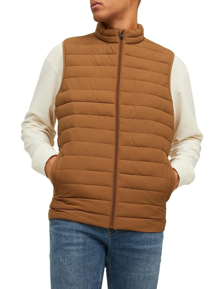 Jack & Jones Recycle Bodywarmer In Rubber Brown 3 Jack & Jones Recycle Bodywarmer In Rubber Brown