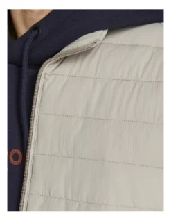 Jack & Jones Recycle Long Sleeve Collar Puffer In Crockery -Men's Fashion 979520500 3 720x928