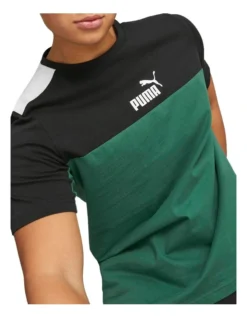 Puma Essental Block Tee In Green