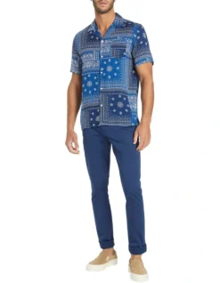 Akio Short Sleeve Shirt In In Blue -Men's Fashion 981237250 4 720x928