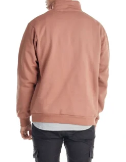 Sports Club Quarter Zip Sweater In Mauve -Men's Fashion 981457030 3 720x928