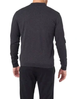 Basic Long Sleeve Knit Polo In Charcoal -Men's Fashion 982701640 5 720x928