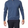 Basic Long Sleeve Knit Polo In Steel Blue -Men's Fashion 982701910 1 720x928