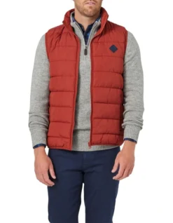Archie Puffer Vest In Rust