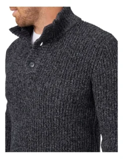 Oscar Button Neck Knit Charcoal -Men's Fashion 982704790 4 720x928