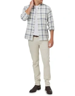 Russell Long Sleeve Check Shirt In White -Men's Fashion 982705870 2 720x928