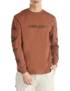Monte Long Sleeve Tee In Brown