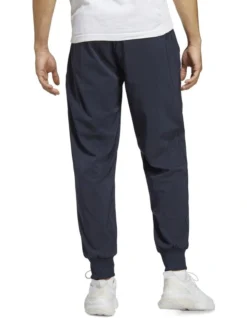 ADIDAS Aeroready Essentials Tapered Cuff Embroidered Tracksuit Bottoms In Blue