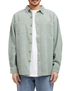 Cord Overshirt In Mint