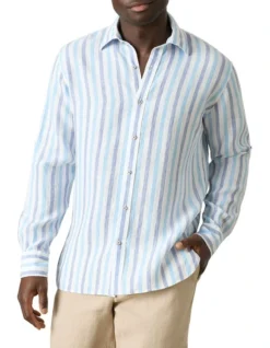 Conway Stripe Shirt In Navy/Multi