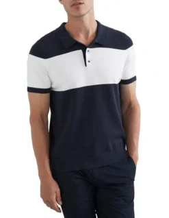 French Connection Block Stripe Knit Polo