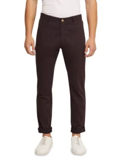 Oxford Danny Casual Organic Cotton Chinos In Purple