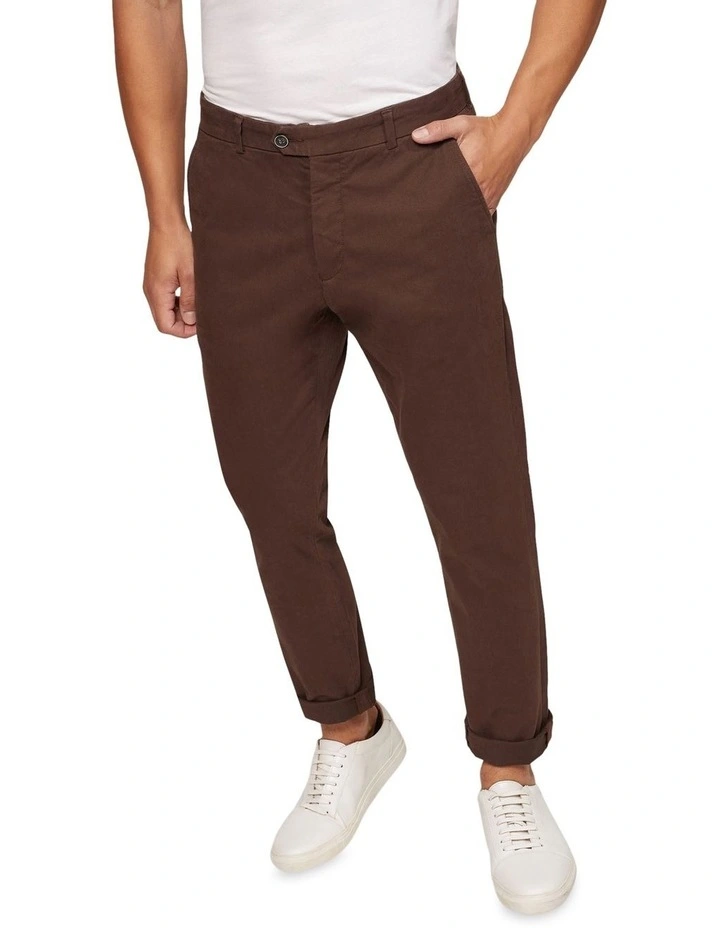 Oxford Luka Stretch Casual Pants In Brown 6 Oxford Luka Stretch Casual Pants In Brown - Image 4