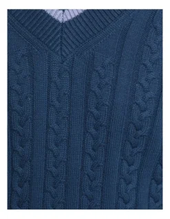 Oxford Logan Cricket Knit Pullover In Blue -Men's Fashion 986195080 6 1 720x928